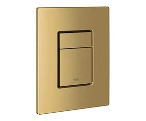 GROHE Skate Cosmopolitan Plaque de Commande, Or Brossé, 38732GN0 | Double Chasse, Taille 156 x 197 mm, Installation Verticale ou Horizontale, Finition LongLife, pour Réservoirs GD2
