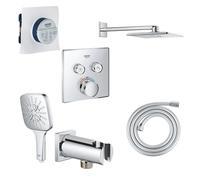 Grohe SmartControl ensemble de douche - thermostatique - box à encastrer - pomme de douche - douchette - coude mural - flexible - chrome SW104922/SW105953/SW108081/SW471477/SW862579/SW862