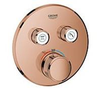 GROHE Jeu de finition SmartControl 29119DA0 – Coucher de soleil chaud, rond, thermostat dissimulé