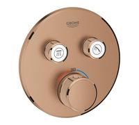GROHE Thermostat Grohtherm SmartControl 29119DL0 - 2 vannes d'arrêt, rosace ronde, brossé