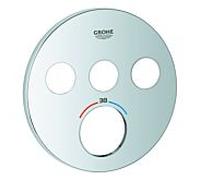 Grohe SmartControl rosace de remplacement 49035000 pour thermostat encastré, ronde, avec 3 vannes d'arrêt, chromé