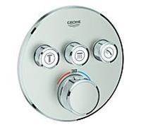 Grohe Smartcontrol set de finition 29121DC0 supersteel, rond, thermostat dissimulé, 3 vannes d'arrêt