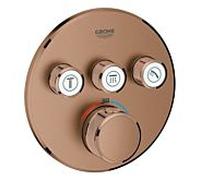 Grohe Smartcontrol set de finition 29121DL0 warm sunset brossé, rond, thermostat dissimulé, 3 vannes d'arrêt