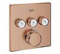 Thermostat Grohe Grohtherm SmartControl avec trois vannes d'arrêt, 29126DL0, Couleur: coucher de soleil chaud brossé
