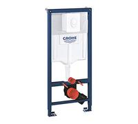 GROHE Solido, bâti-support 3en1, corps encastré pour WC suspendu | Hauteur 1,13 m, plaque de commande Skate Air, 2 tiges de fixation WC, réglage rapide (chrome, 38722001)