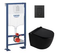 Grohe - Solido pack WC bâti-support autoportant + WC suspendu sans bride Ceramia PixL avec abattant SoftClose + plaque (GRCEPXBMT01-FR)