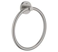 GROHE Start Anneau Porte-Serviette Mural pour Salle de Bain, Fixations Cachées, Métal, A Coller avec GROHE Quickglue ou à Visser, Supersteel, 41174DC0