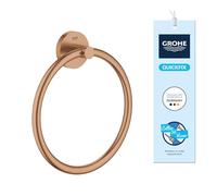 GROHE Start Anneau Porte-Serviette Mural pour Salles de Bain (Fixations Cachées, Métal, A Coller avec GROHE Quickglue ou à Visser), Bronze Brossé, 41174DL0