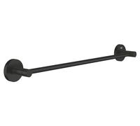 GROHE Start Barre Porte-serviettes 450 mm, Fixations Cachées, Métal, A Coller avec GROHE QuickGlue ou à Visser, Noir Mat, 411972430