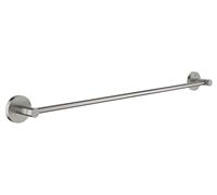 GROHE Start Barre Porte-Serviettes pour Salle de Bain, 654 mm, Fixations Cachées, Métal, A Coller QuickGlue ou à Visser, Supersteel, 41178DC0