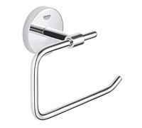 GROHE Start Cosmopolitan Dérouleur de Papier Toilette Mural Sans Couvercle, Fixations Cachées, Métal, A coller avec GROHE QuickGlue ou à visser, Chromé, 41165000