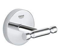 GROHE Start Cosmopolitan, patère adhésive salle de bain, sans perçage | Porte-serviette à coller ou à visser, fixation invisible, vis & chevilles incluses, sans colle (chrome, 41168000)