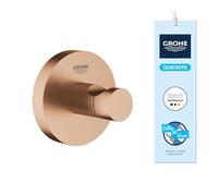 GROHE Start Crochet Porte-Peignoir (Métal, Fixation Murale Cachée, Vis et Chevilles Incluses, Compatible QuickGlue pour Installation Facile, 45 mm), Bronze Brossé Warm Sunset, 41173DL0