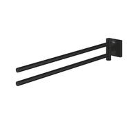 Grohe - Start Cube Double Barre Porte-Serviettes pour Salle de Bain, 438 mm, Fixations Cachées avec Vis Incluses, Métal, Noir Mat, 409762430