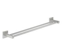 GROHE Start Cube Double Barre Porte-Serviettes pour Salle de Bain, 654 mm, Fixations Cachées avec Vis Incluses, Métal, Supersteel, 41104DC0