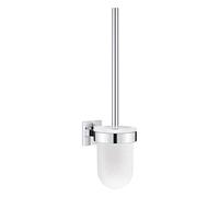 GROHE Start Cube, ensemble brosse WC adhésif, sans perçage | Brosse avec support, montage mural, à coller ou à percer, vis et chevilles incluses, colle non incluse (chrome, 40977000)