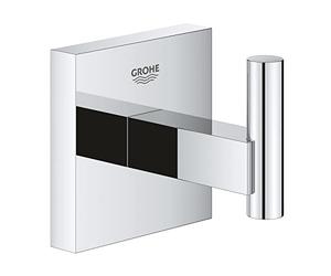 GROHE Start Cube Patère Murale pour Salle de Bain, Fixations Cachées, Platine de Fixation Incluse, Métal, A coller QuickGlue ou à visser, Chromé, 40961000