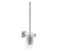 GROHE Start Cube Porte-Balai de WC, Montage Mural, Fixations Cachées, Platine de Fixation Incluse, Brillance Longue Durée, Supersteel, 40977DC0