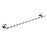 GROHE Start Cube, porte-drap de bain adhésif, sans perçage, 60cm | Porte-serviette 60cm, à coller ou à visser, vis et chevilles incluses, fixation invisible, sans colle (chrome, 41089000)