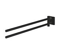GROHE Porte-serviettes Start Cube double 43,8 cm noir mat avec fixations cachées G409762430