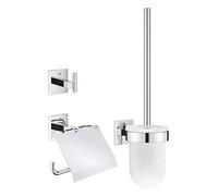 GROHE Start Cube Set d'accessoires 3-en-1 – patère, dérouleur et porte‑balai WC – chromé