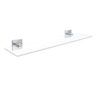 GROHE Start Cube Tablette en Verre, Etagère de Salle de Bain, Fixations Cachées, 53 cm, A Coller QuickGlue ou à Visser, Chromé, 41109000