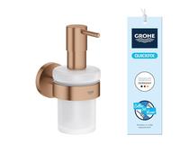 GROHE Start Distributeur de Savon avec Support Mural (Verre et Métal, Capacité 160 ML, Fixation Murale Cachée) Bronze Brushed Warm Sunset, 41195DL0