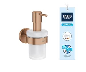 GROHE Start Distributeur de Savon avec Support Mural (Verre et Métal, Capacité 160 ML, Fixation Murale Cachée) Bronze Brushed Warm Sunset, 41195DL0