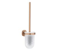 GROHE Start, ensemble brosse WC adhésif pour les WC, sans perçage | Brosse avec support, montage mural, à coller ou à percer, vis et chevilles incluses, colle non fournie (cuivre, 41185DL0)