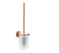GROHE Start Ensemble Brosse WC avec Support Mural - Métal et Verre, Fixation Murale Cachée, Vis et Chevilles Incluses, Hauteur 398 mm, Bronze Brossé Warm Sunset, 41185DL0