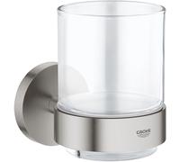 GROHE Verre avec support Start 41194DC0, fixations cachées, à coller ou à visser, Supersteel