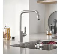 GROHE Mitigeur de cuisine Start 30470DC0 SuperSteel, bec haut pivotant