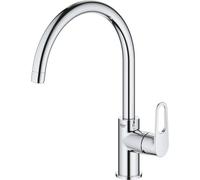 GROHE Robinet de cuisine Start Flow 31555001 – Bec en U pivotant 360° – Supersteel
