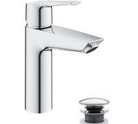 GROHE Mitigeur lavabo QuickFix Start 24204002 chromé Taille M – PushOpen garniture de vidange