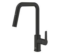 GROHE Mitigeur monocommande évier Start 306312430 – Bec haut, douchette extractible 2 jets, noir mat