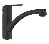 GROHE Mitigeur monocommande Start évier – Bec bas, rotation 140°, mousseur avec fente – Noir mat