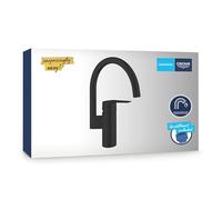GROHE Mitigeur monocommande Start évier – Bec haut, limiteur température & débit, 150° – Noir mat