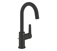 Grohe - Start Mitigeur Monocommande Lavabo, Robinet Salle de Bains, Taille L, Economie d'Eau, Installation Facile, Rotation 360°, Tirette et Vidage, Noir Mat, 242032432