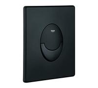 GROHE Start, plaque de commande WC chasse 2 volumes, 156x197mm | Plaque de commande avec fonction start & stop, pour soupape de vidage pneumatique, montage vertical (phantom black, 38964KF0)