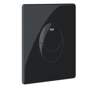 GROHE Start, plaque de commande WC, double touche, montage facile | Plaque à déclenchement pneumatique, soupape de vidage EasyConnect, surface facile à entretenir (noir brillant, 38964KV0)