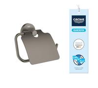 GROHE Start Porte-Papier Toilette avec Couvercle - Métal, Fixation Murale Cachée, Vis et Chevilles Incluses, 167 x 119 mm, Anthracite Brossé Hard Graphite, 41179AL0