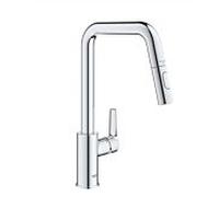 GROHE Start Robinet de Cuisine, Mitigeur Cuisine avec Douchette Extractible, Bec Haut, Inverseur 2 jets (Laminaire/Pluie), Rotation 360°, Chromé, 30631000
