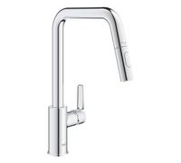 GROHE Start Robinet de Cuisine, Mitigeur Cuisine avec Douchette Extractible, Bec Haut, Inverseur 2 jets (Laminaire/Pluie), Rotation 360°, Chromé, 30631000