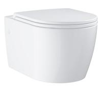 GROHE Start Round Ceramic Ensemble WC suspendu en céramique pour réservoir de chasse encastré (Avec frein de chute, sortie horizontale, volume de chasse 3/5 L), Blanc Alpin, 103848SH00