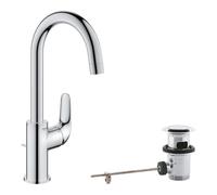 GROHE Swift Mitigeur Monocommande Lavabo, Economie d'Eau, Taille L, Installation Facile, Chromé, 24330001