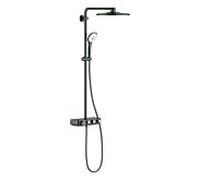 Grohe système de douche 26507AL0 graphite dur brossé, avec thermostat AP, bras de douche pivotante