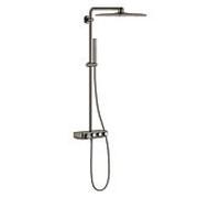 Grohe système de douche 26508AL0 graphite dur brossé, avec thermostat AP, bras de douche pivotant de 45 cm