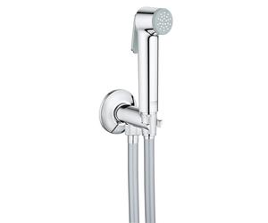 GROHE Tempesta-F Trigger Spray 30 Ensemble de douche - 1 type de jet - rond - avec support - avec robinet d'équerre intégré - corps lisse - 125 cm - chrome 26358000