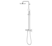 Grohe Tempesta System 210 ensemble de douche pluie apparent - thermostatique - douche de tête Ø 21 cm - douchette ronde - chrome 26811001