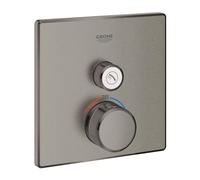 Grohe Thermostat robinet encastré carré avec 1 clé, partie extérieure uniquement, série Grohtherm SmartControl, 15,8 x 4,3 x 15,8 cm, graphite brossé (référence : 29123AL0)